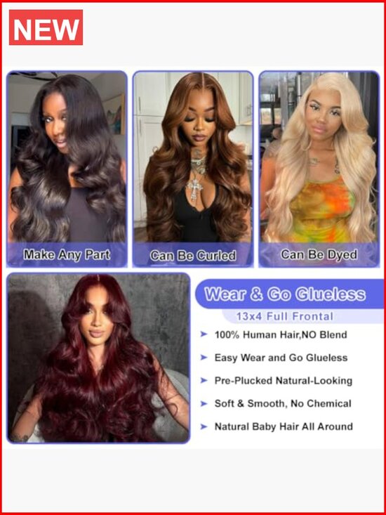 13x4 Body Wave Lace Front Wig Human Hair 180% Density HD Transparent Lace main image 5